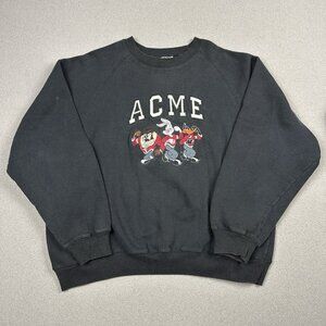 Vintage Looney Tunes ACME Sweatshirt Mens XXL Taz Bugs Daffy 90s Embroidered